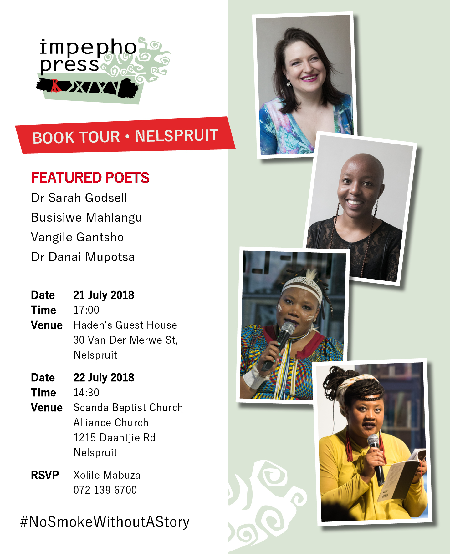 Nelspruit tour, South Africa, Dr Sarah Godsell Busisiwe Mahlangu Vangile Gantsho Dr Danai Mupotsa, impepho press